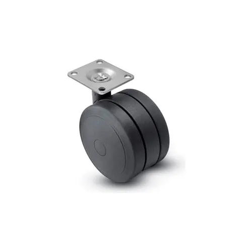 Shepherd® Swivel Top Plate Soft Tread Caster PSF50101BK - 50mm Dia. Black