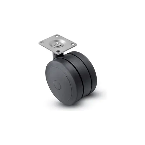 Shepherd® Swivel Top Plate Soft Tread Caster PSF60101BK - 60mm Dia. Black