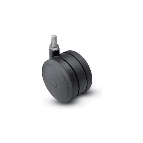 Shepherd® Threaded Stem Soft Tread Caster - 50mm Dia. 3/8-16 x 3/4 Stem Black