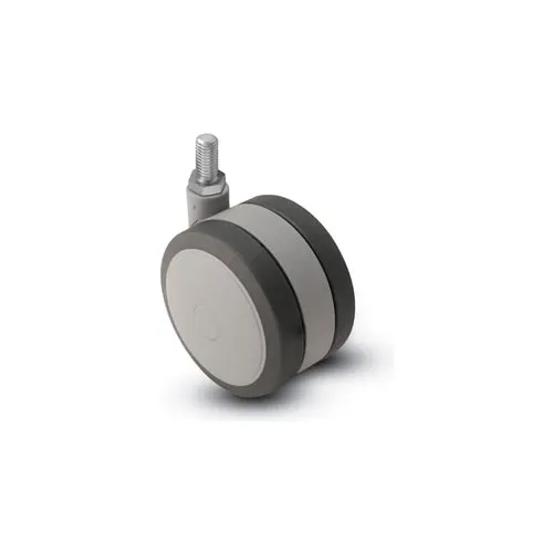 Shepherd® Threaded Stem Soft Tread Caster - 75mm Dia. 3/8-16 x 1 Stem Gray