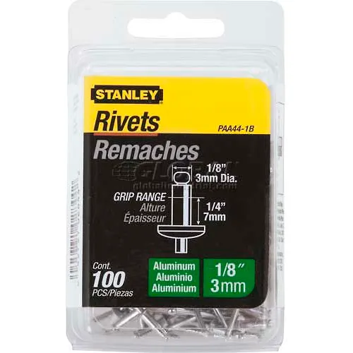 Stanley PAA44-1B Aluminum Rivets 1/8" x 1/4", 100 Pack - Pkg Qty 5