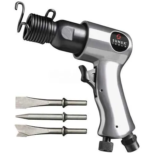 Sunex Tools SX235KTB Short Air Hammer, With 3-Piece Chisel Set, 1/4" NPT