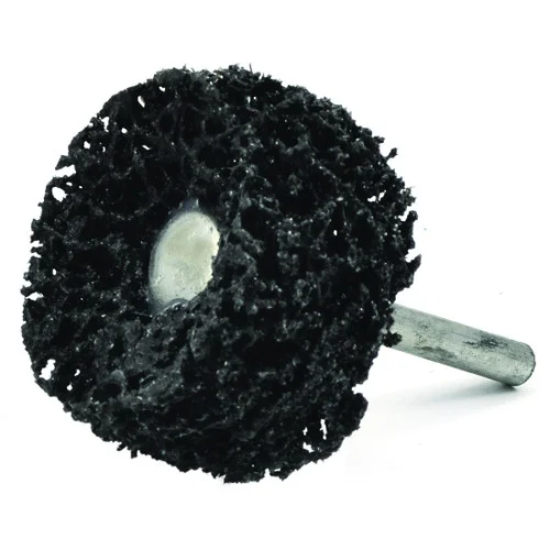 Superior Abrasives 35806 | SHUR-BRITE 2" x 1" x 1/4" Extra Coarse Shank Mounted Black Stripping Wheel