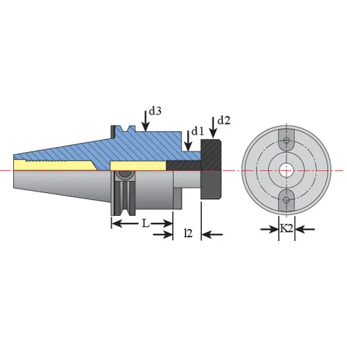 Techniks 43.151.68.206 | CAT40 Taper x 1" Size x 1.190" Diameter x 2.060" Projection Length Steel Face Mill Arbor