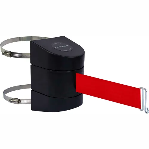 Tensabarrier®Warehouse Retractable Belt Barrier, 15' Red Belt, Black Case
