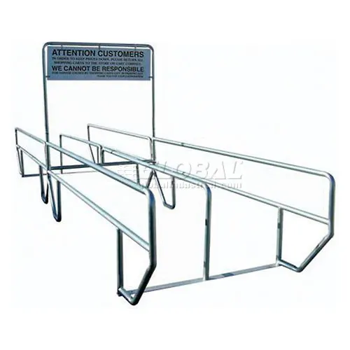 VersaCart Dual Access Double Outdoor Shopping Cart Corral with Divider 24'L x 60"W