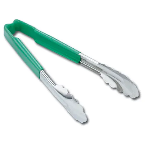 Vollrath® 9.5" 1 Piece Utility Tong - Green - Pkg Qty 12