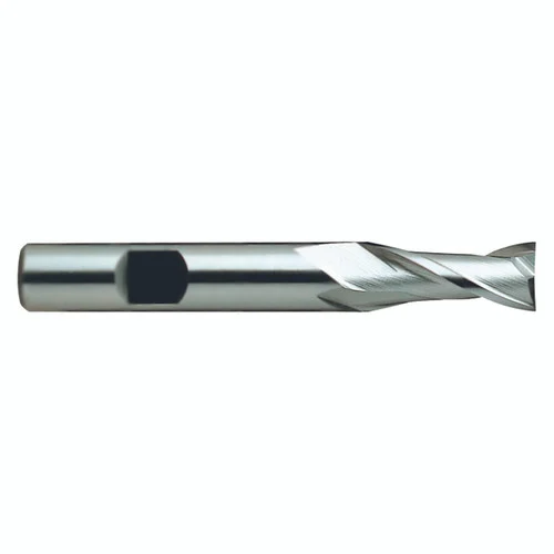 YG1 02297 | 1/4" Diameter x 3/8" Shank x 1-1/4" LOC x 3-1/8" OAL x 30 Degree Helix Angle 2 Flute Bright Coated HSSCo8 E2080 Square End Mill