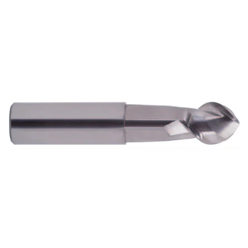 YG1 37584 | 3/8" Diameter x 3/8" Shank x 11/32" LOC x 3" OAL x 3/16" Radius x 50 Degree Helix Angle 2 Flute Bright Coated Carbide E5974 Ball End Mill