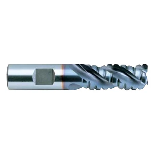 YG1 66906 | 1" Diameter x 1" Shank x 2" LOC x 4-1/2" OAL x 0.060" Radius x 42 Degree Helix Angle 3 Flute Bright Coated T15 EK191 Square Roughing End Mill