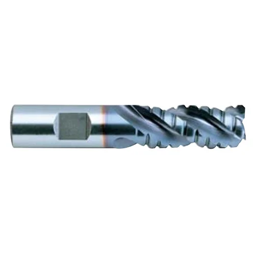 YG1 67543PC | 2" Diameter x 2" Shank x 4" LOC x 7-3/4" OAL x 42 Degree Helix Angle 3 Flute TiCN Coated T15 EK192 Square Roughing End Mill