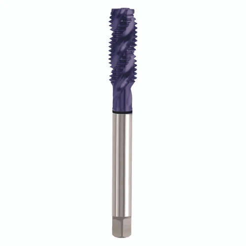 YG1 T5244C | M4x0.70mm Size x 4.27mm Shank x 7.06mm Thread Length x 54.10mm OAL x 40 Degree Helix Angle M D4 3 Flute TICN Coated HSS-E T5-C Spiral Flute Bottom Tap